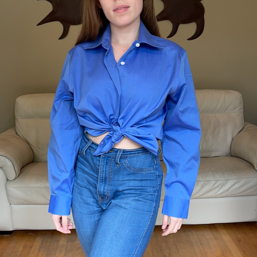 Talbots Blue Wrinkle-Resistant Button Down - image 4